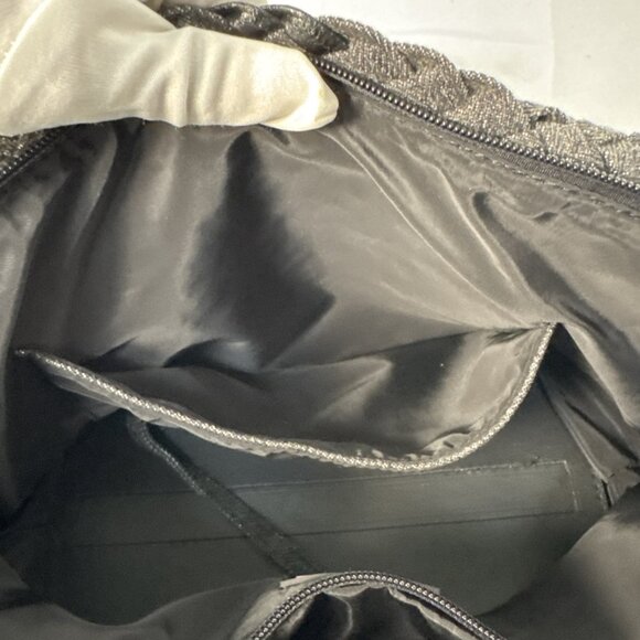 Haute Shore Mark Edge Black Woven Mini Tote Bag With Top Handles & Detachable St - Picture 12 of 16